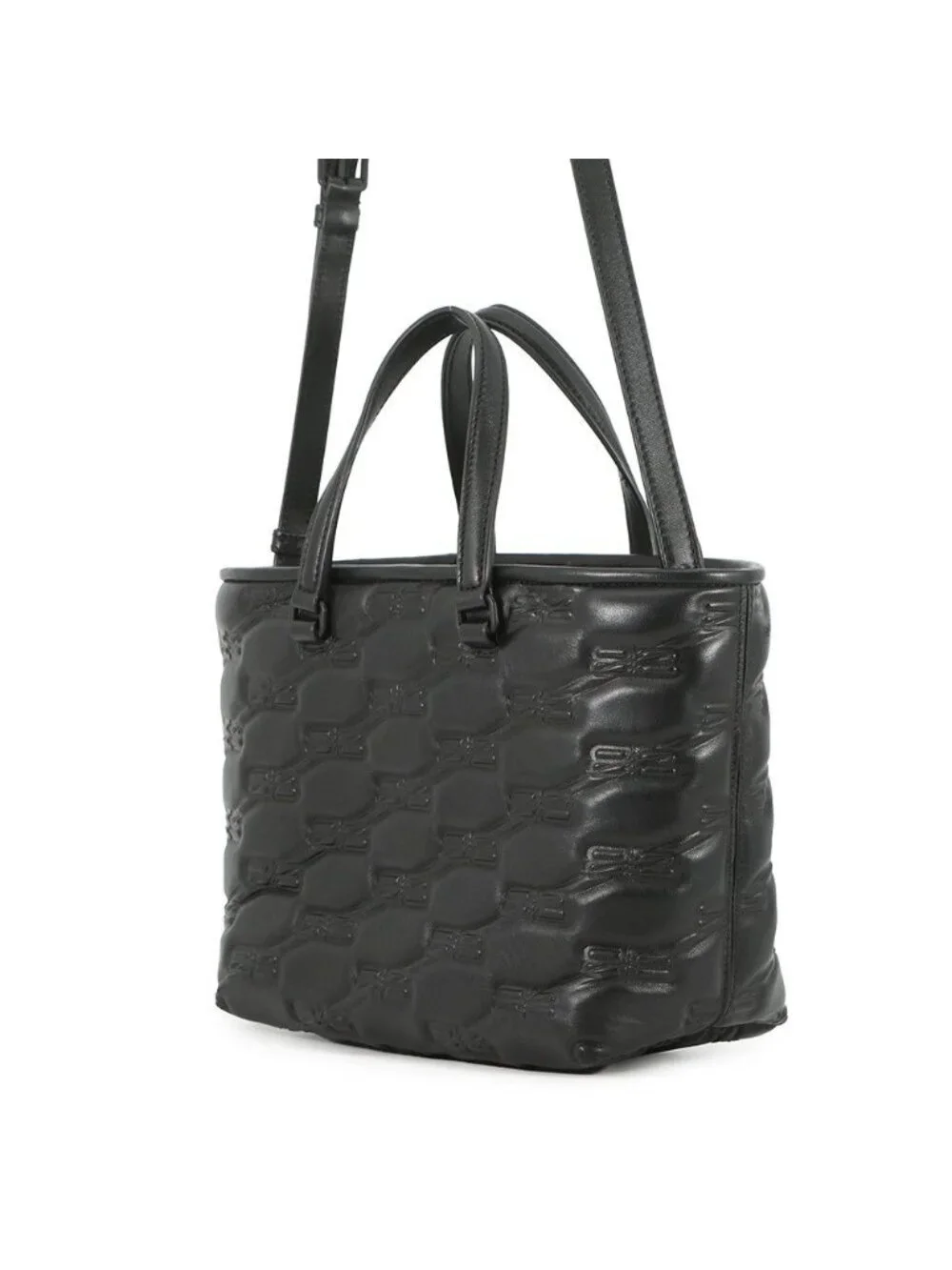Balenciaga Handbag Signature BB Monogram Small 2-Way Shoulder Black - Picture 2 of 10